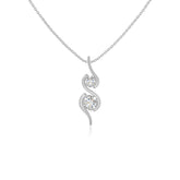moissanite 2 stone infinity necklaces in sterling silver